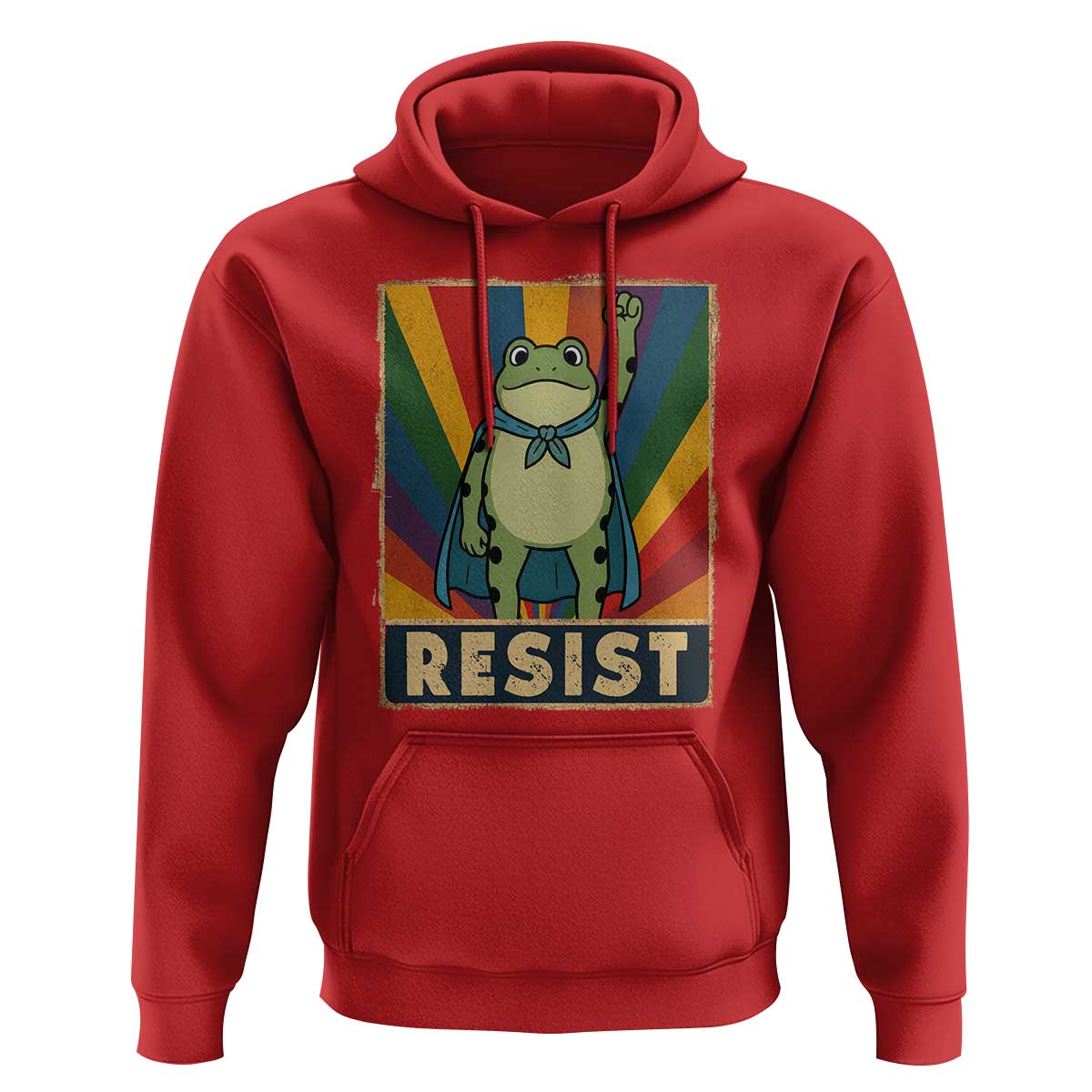 Rainbow Resist Frog Hoodie Portland Pride and Protest Resistance - Wonder Print Shop