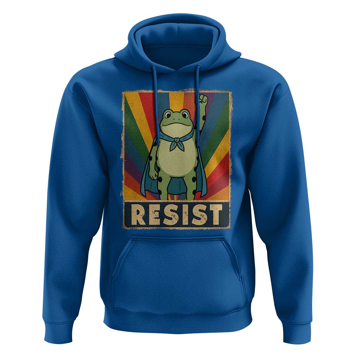 Rainbow Resist Frog Hoodie Portland Pride and Protest Resistance - Wonder Print Shop