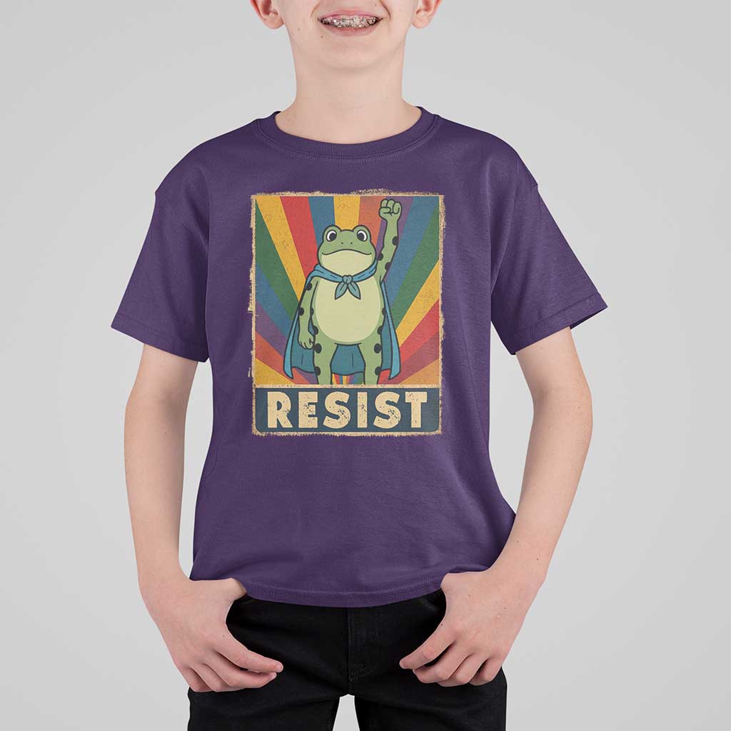 Rainbow Resist Frog T Shirt For Kid Portland Pride and Protest Resistance - Wonder Print Shop