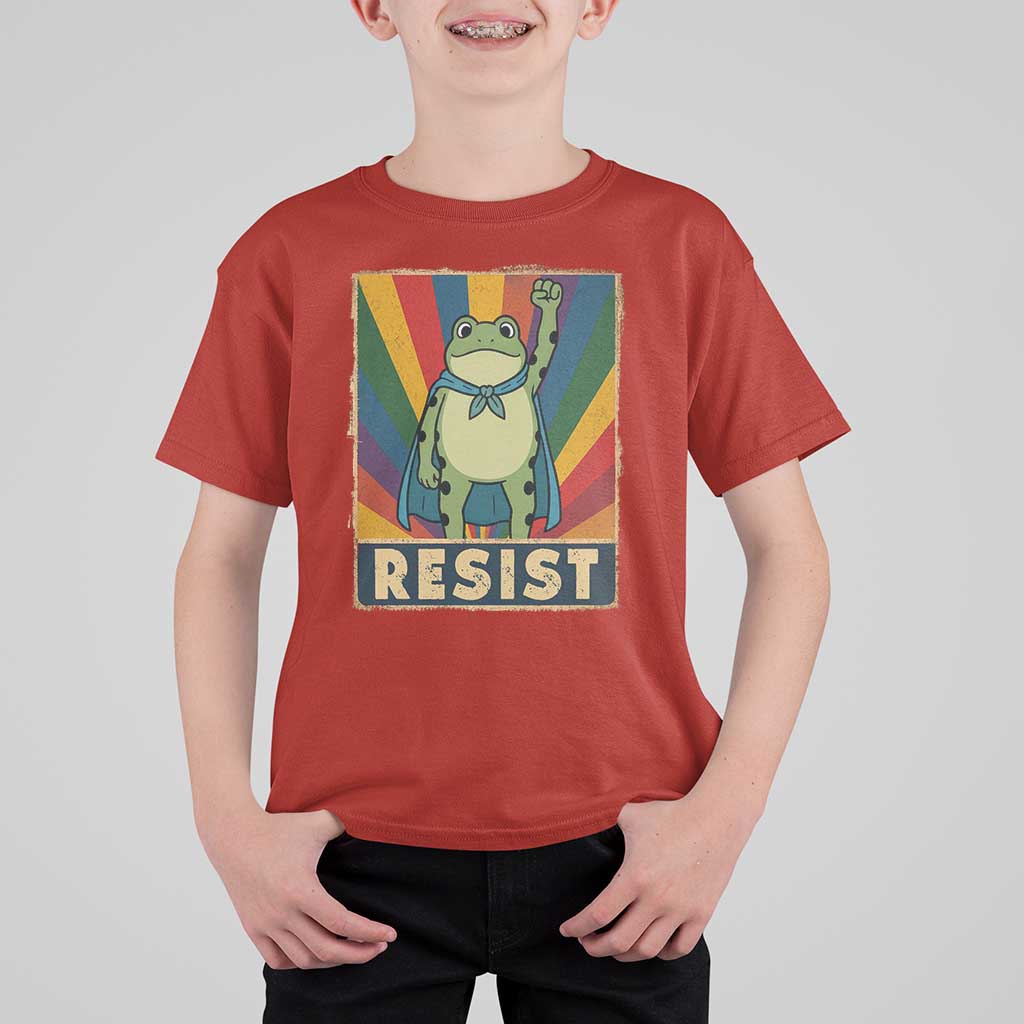 Rainbow Resist Frog T Shirt For Kid Portland Pride and Protest Resistance - Wonder Print Shop