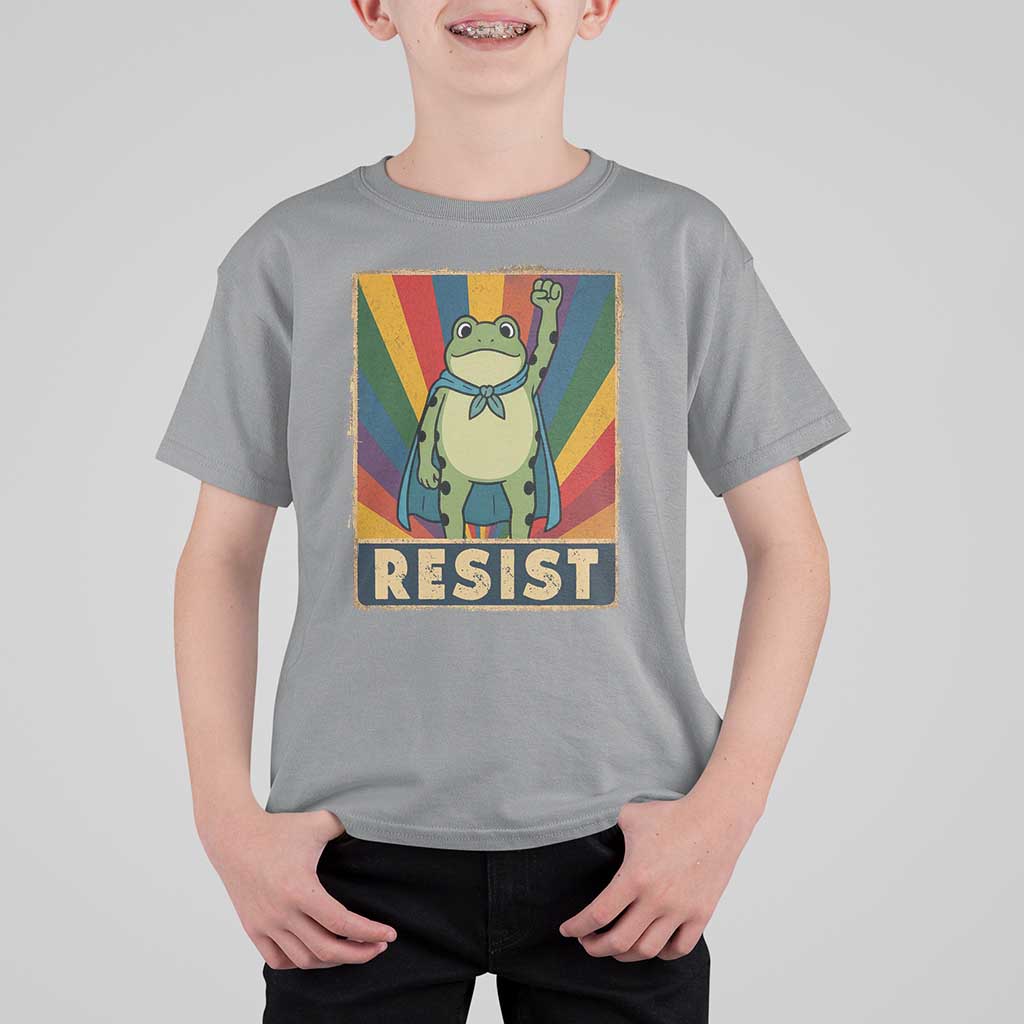 Rainbow Resist Frog T Shirt For Kid Portland Pride and Protest Resistance - Wonder Print Shop