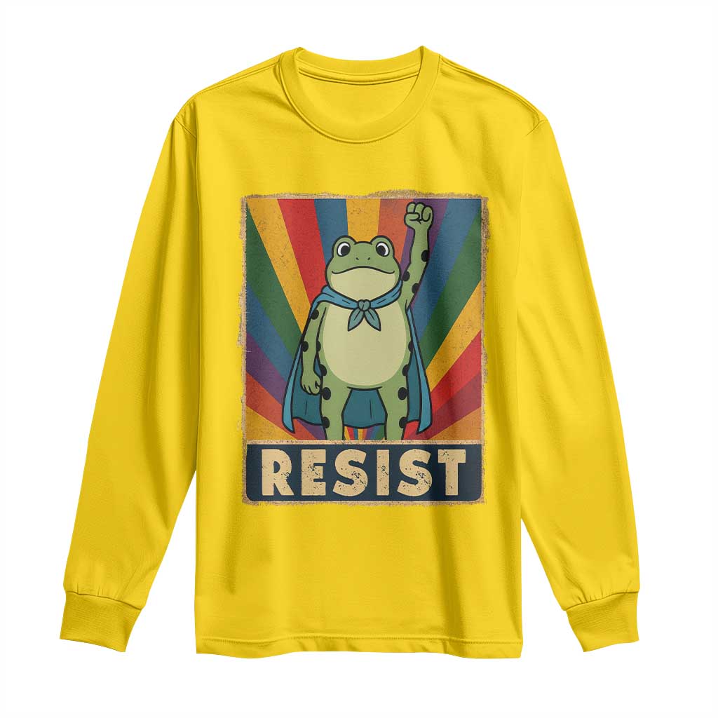 Rainbow Resist Frog Long Sleeve Shirt Portland Pride and Protest Resistance - Wonder Print Shop