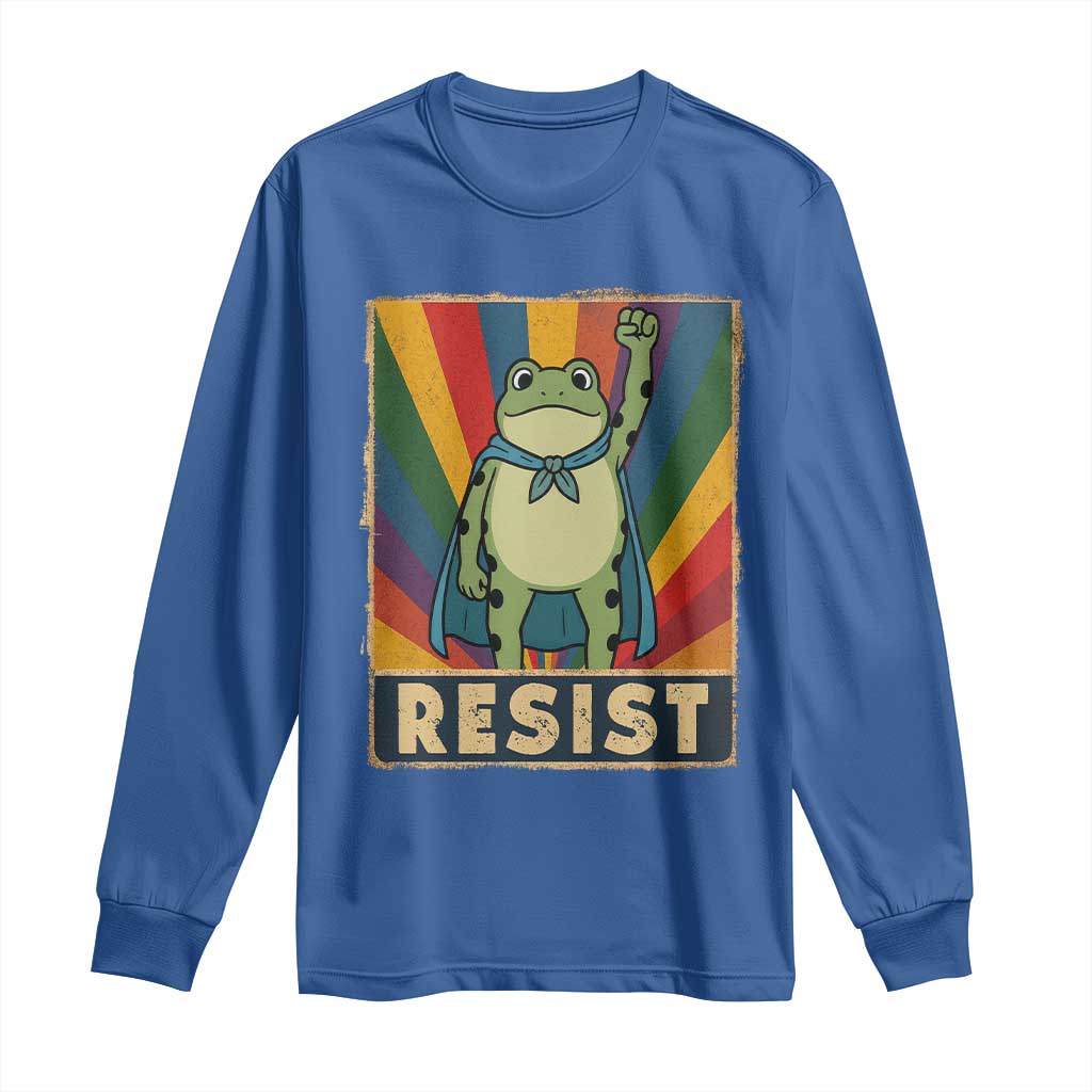 Rainbow Resist Frog Long Sleeve Shirt Portland Pride and Protest Resistance - Wonder Print Shop