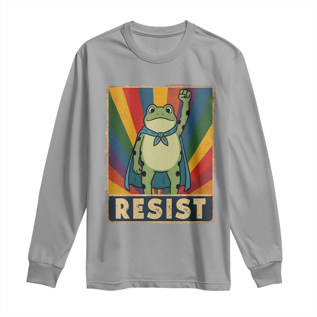 Rainbow Resist Frog Long Sleeve Shirt Portland Pride and Protest Resistance - Wonder Print Shop