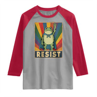 Rainbow Resist Frog Raglan Shirt Portland Pride and Protest Resistance - Wonder Print Shop