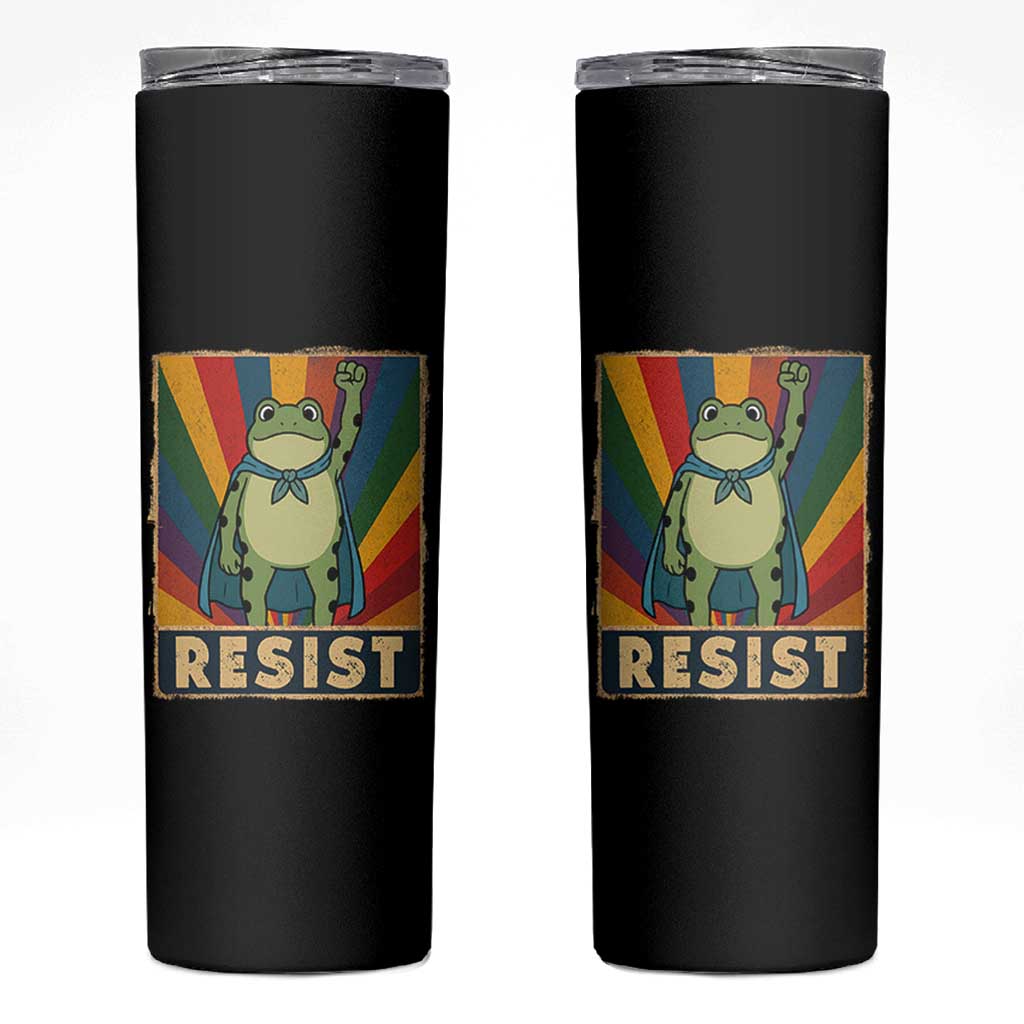 Rainbow Resist Frog Skinny Tumbler Portland Pride and Protest Resistance - Wonder Print Shop