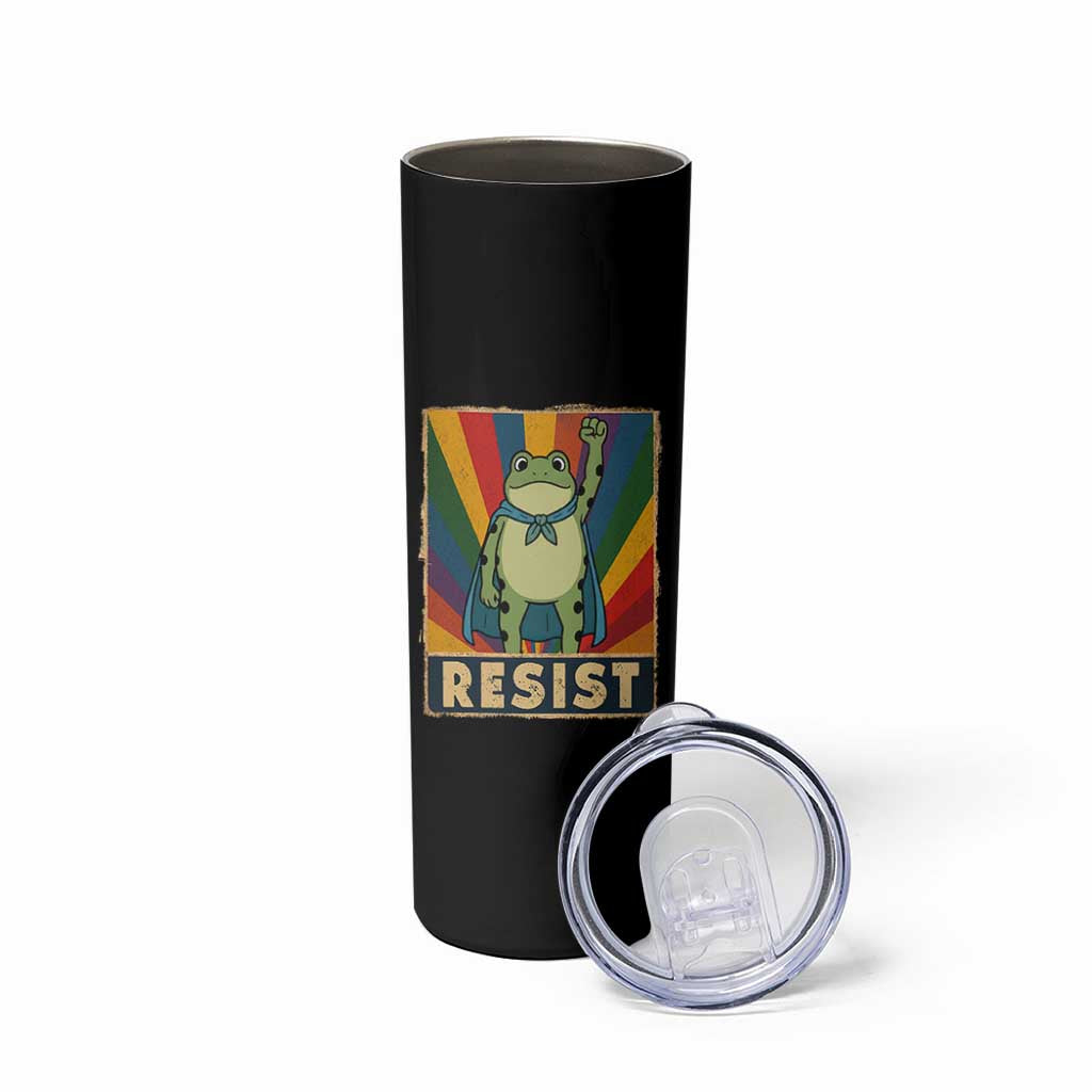 Rainbow Resist Frog Skinny Tumbler Portland Pride and Protest Resistance - Wonder Print Shop