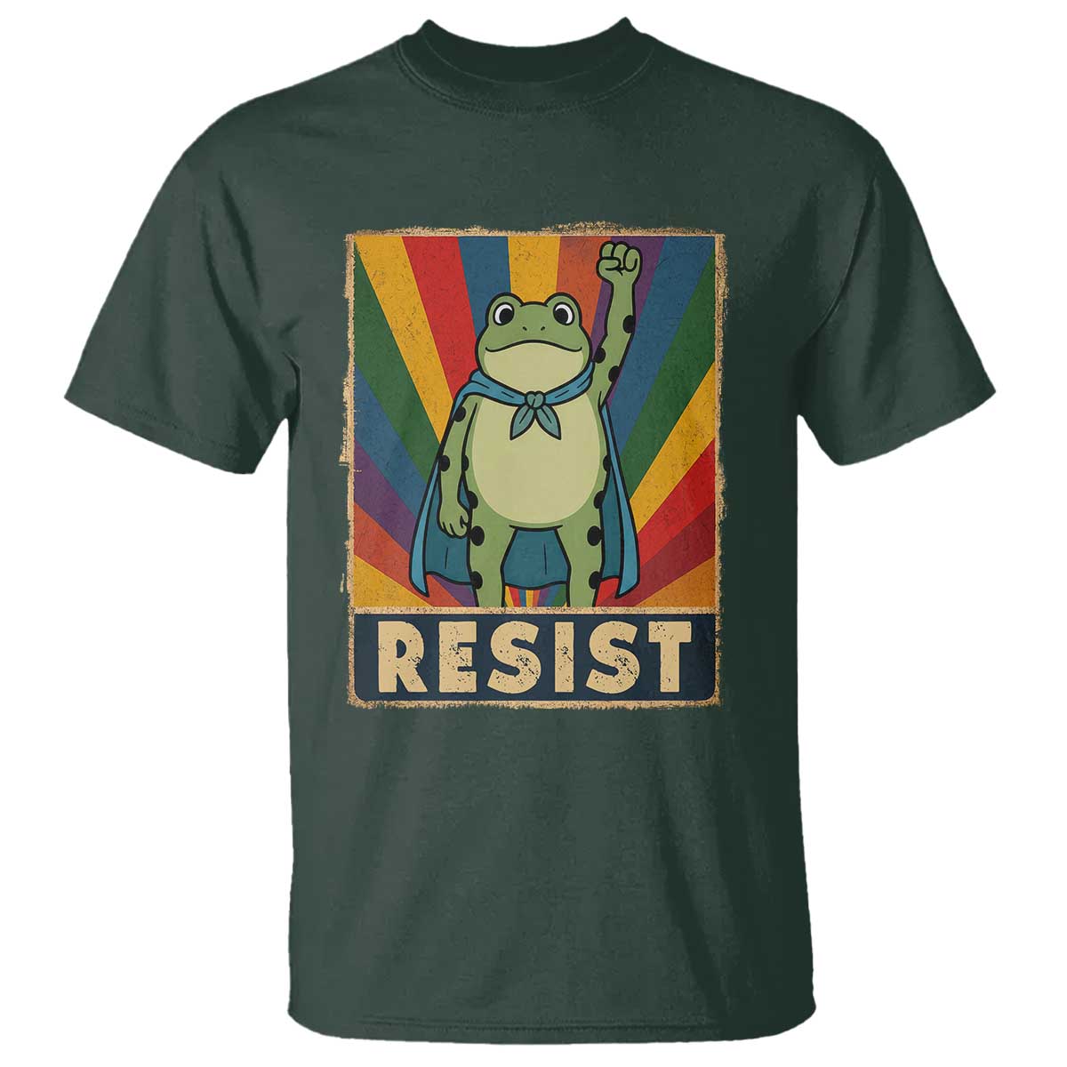 Rainbow Resist Frog T Shirt Portland Pride and Protest Resistance - Wonder Print Shop