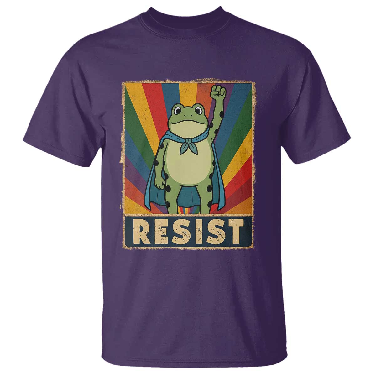 Rainbow Resist Frog T Shirt Portland Pride and Protest Resistance - Wonder Print Shop