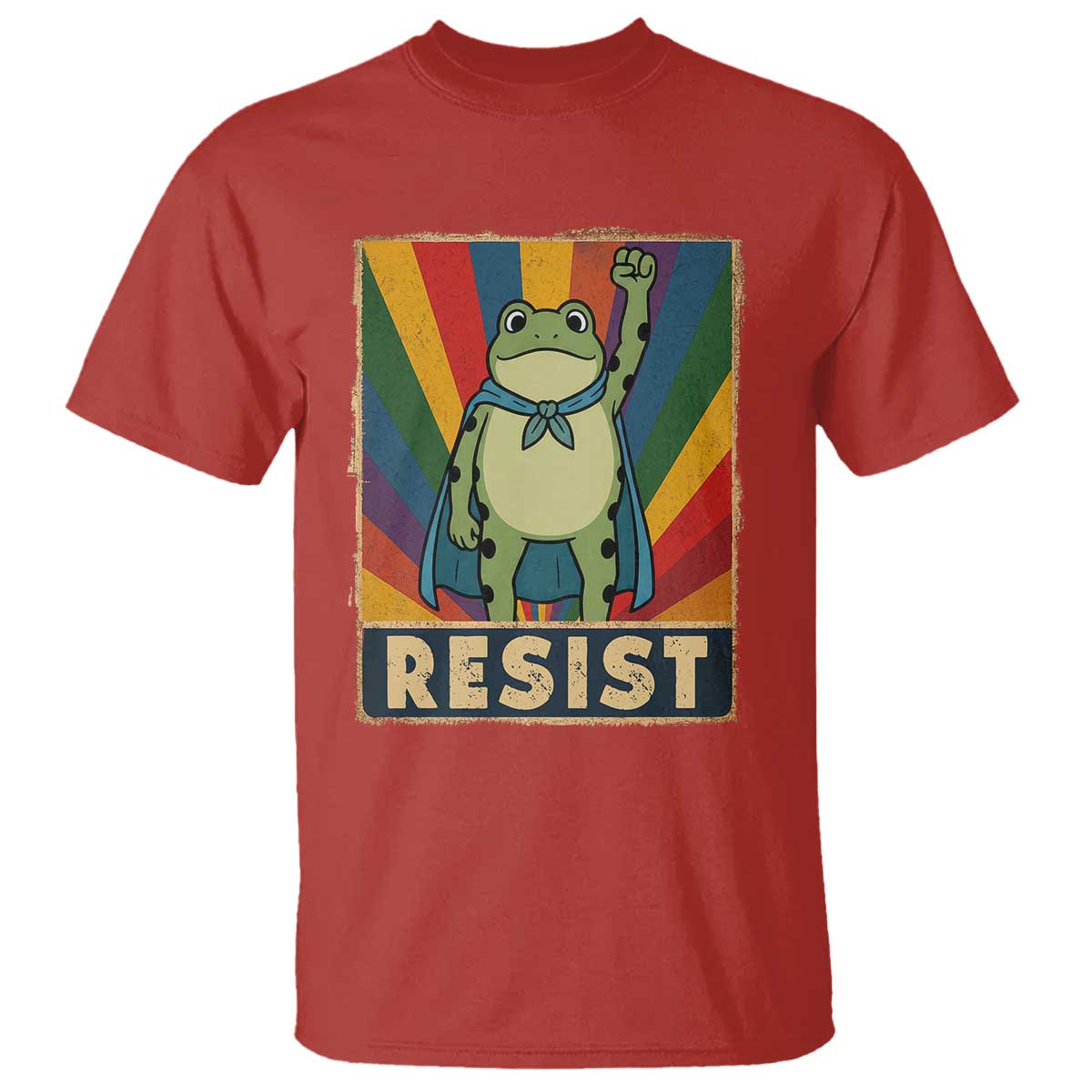 Rainbow Resist Frog T Shirt Portland Pride and Protest Resistance - Wonder Print Shop
