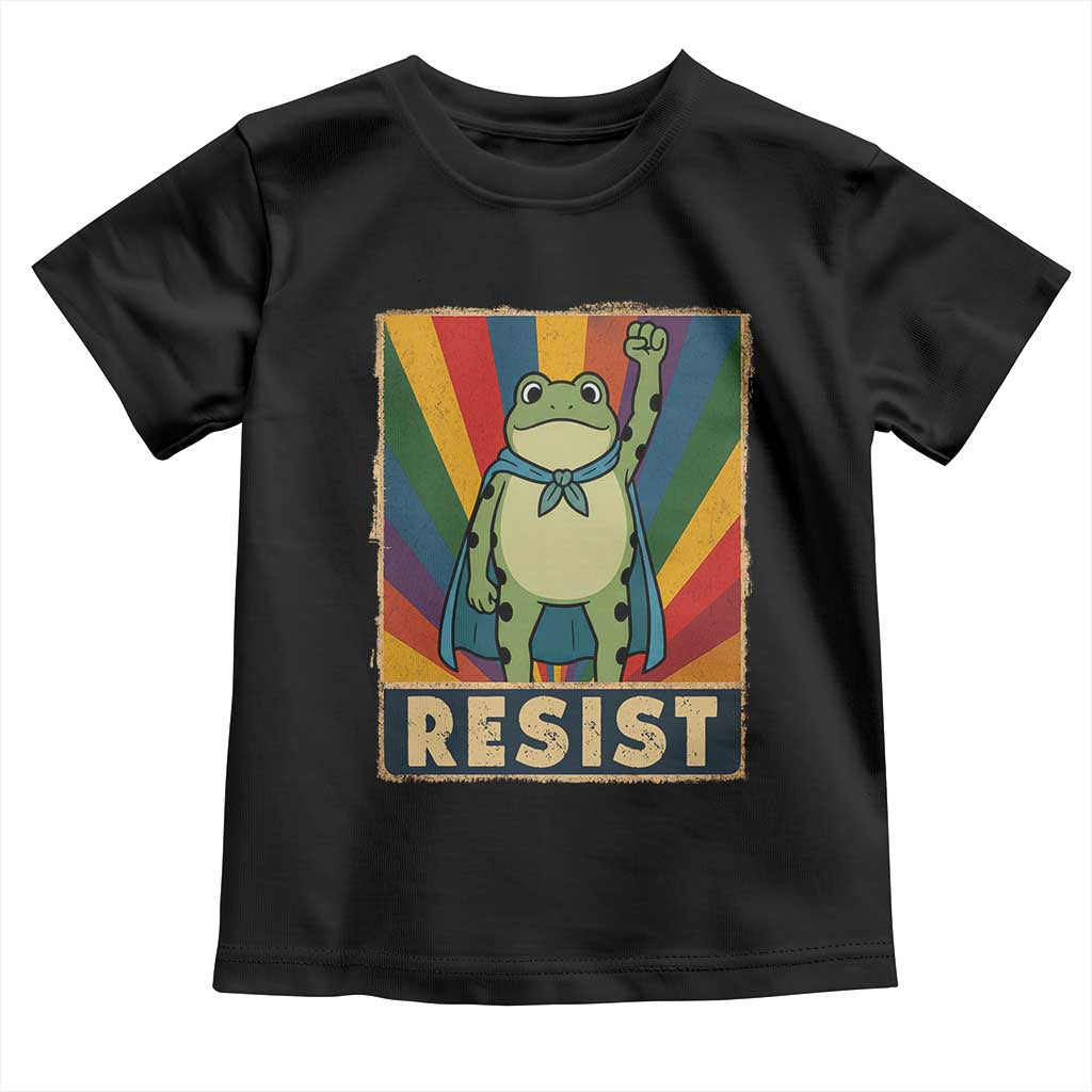 Rainbow Resist Frog Toddler T Shirt Portland Pride and Protest Resistance - Wonder Print Shop