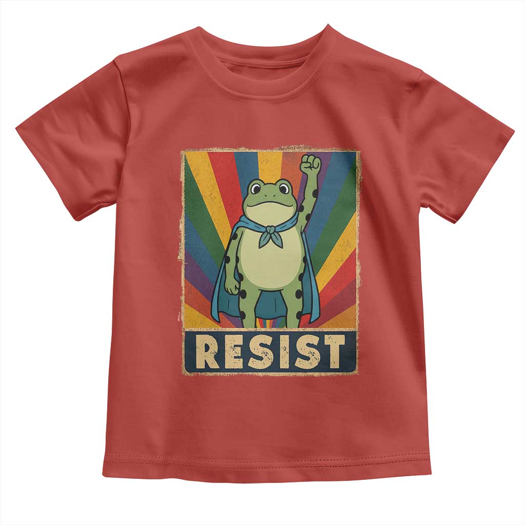 Rainbow Resist Frog Toddler T Shirt Portland Pride and Protest Resistance - Wonder Print Shop