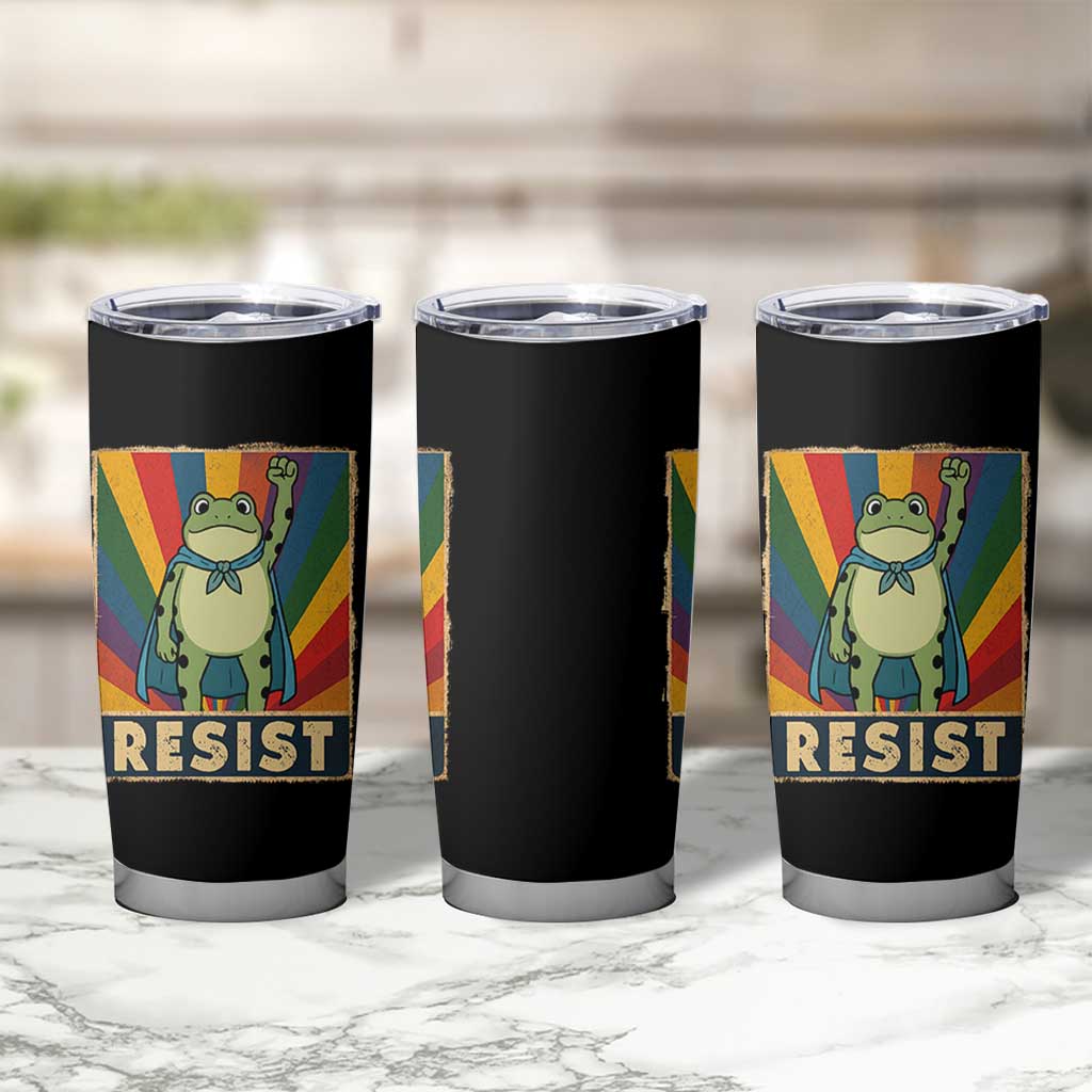 Rainbow Resist Frog Tumbler Cup Portland Pride and Protest Resistance - Wonder Print Shop