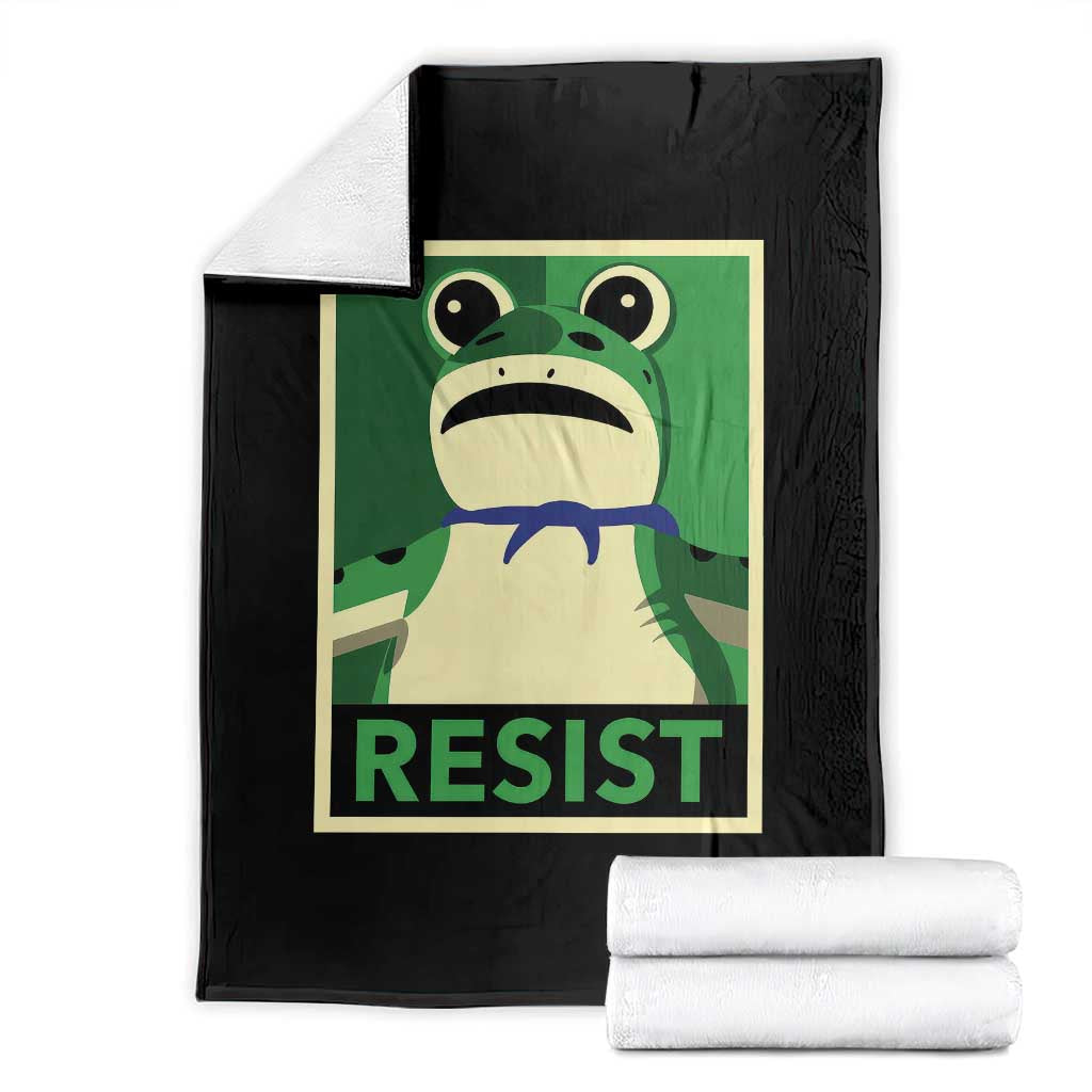 Frog Resist Poster Graphic Throw Blanket Portland Resistance Protest Minimalist - Wonder Print Shop