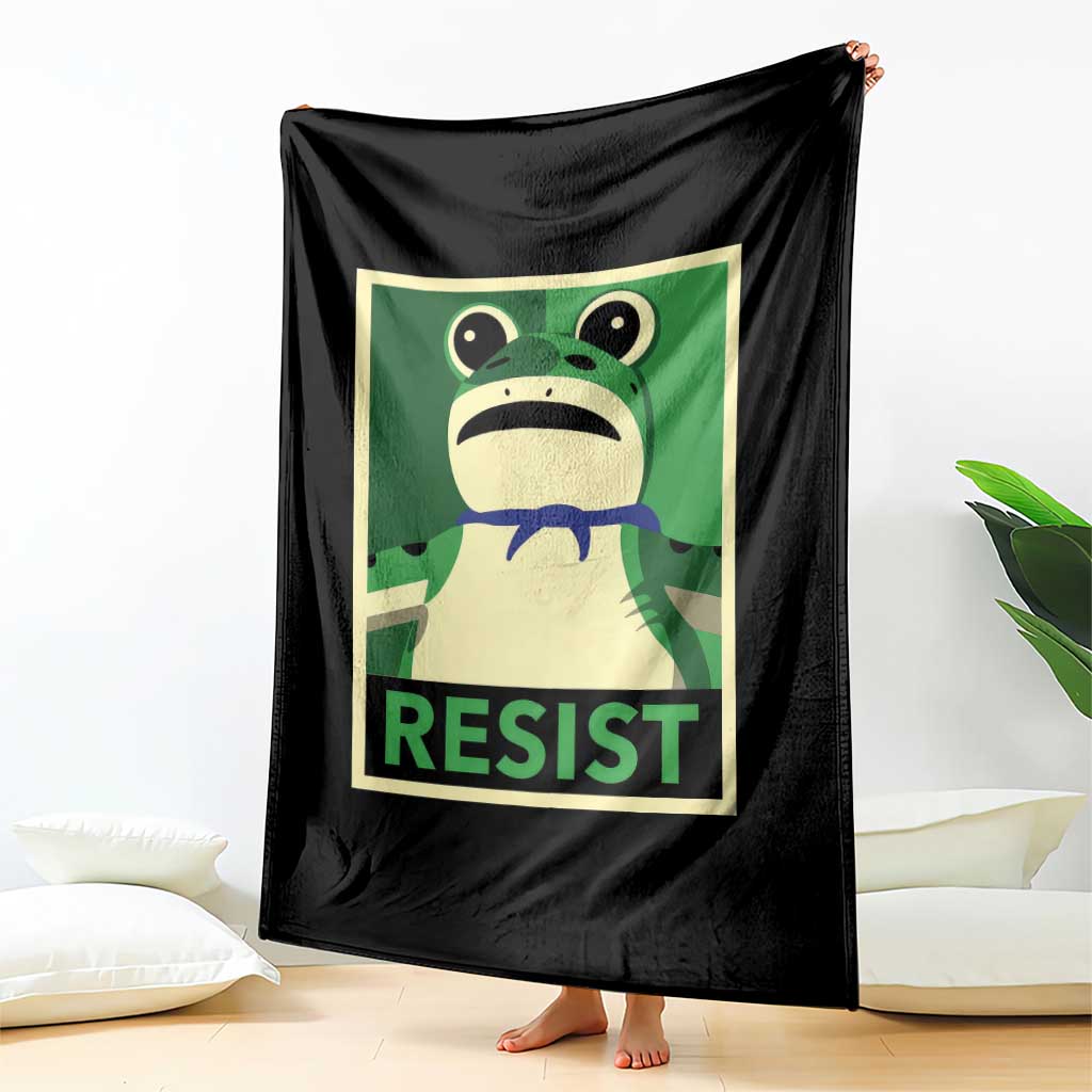Frog Resist Poster Graphic Throw Blanket Portland Resistance Protest Minimalist - Wonder Print Shop
