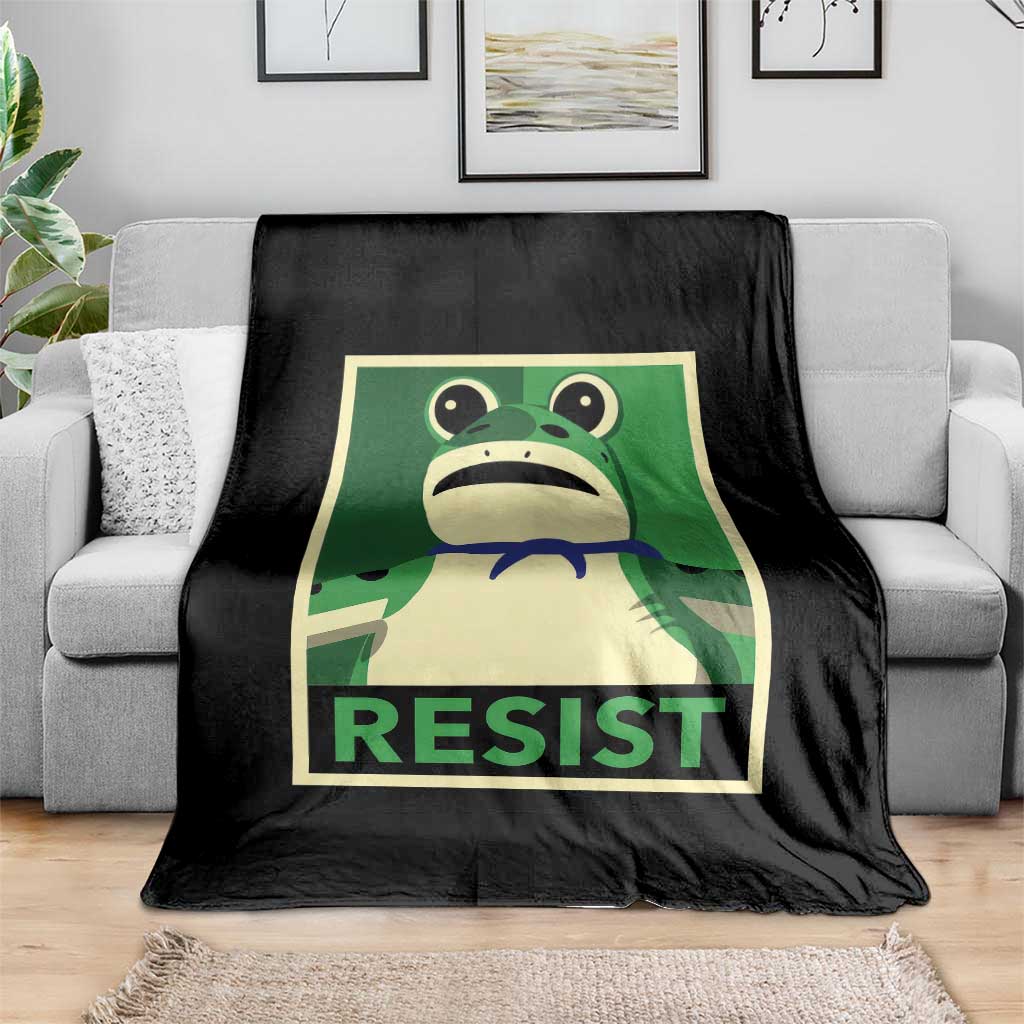 Frog Resist Poster Graphic Throw Blanket Portland Resistance Protest Minimalist - Wonder Print Shop