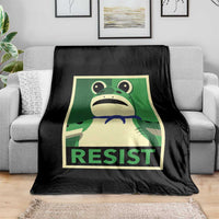 Frog Resist Poster Graphic Throw Blanket Portland Resistance Protest Minimalist - Wonder Print Shop
