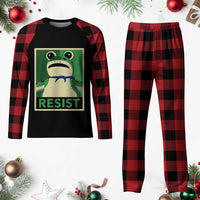 Frog Resist Poster Graphic Plaid Pajama Set Portland Resistance Protest Minimalist - Wonder Print Shop