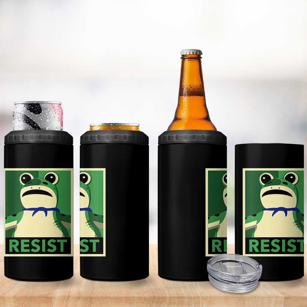 Frog Resist Poster Graphic 4 in 1 Can Cooler Tumbler Portland Resistance Protest Minimalist - Wonder Print Shop