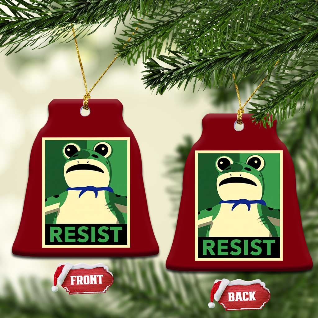 Frog Resist Poster Graphic Ceramic Ornament Portland Resistance Protest Minimalist - Wonder Print Shop