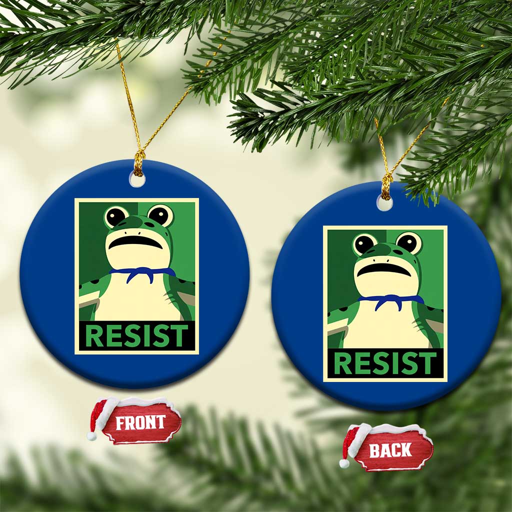 Frog Resist Poster Graphic Ceramic Ornament Portland Resistance Protest Minimalist - Wonder Print Shop