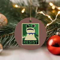 Frog Resist Poster Graphic Ceramic Ornament Portland Resistance Protest Minimalist - Wonder Print Shop