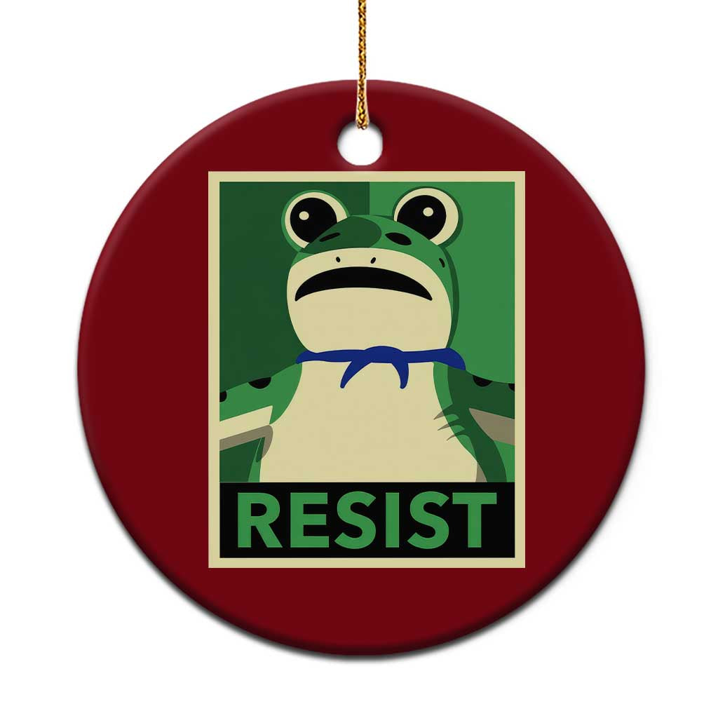 Frog Resist Poster Graphic Ceramic Ornament Portland Resistance Protest Minimalist - Wonder Print Shop