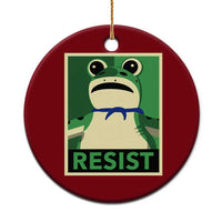 Frog Resist Poster Graphic Ceramic Ornament Portland Resistance Protest Minimalist - Wonder Print Shop