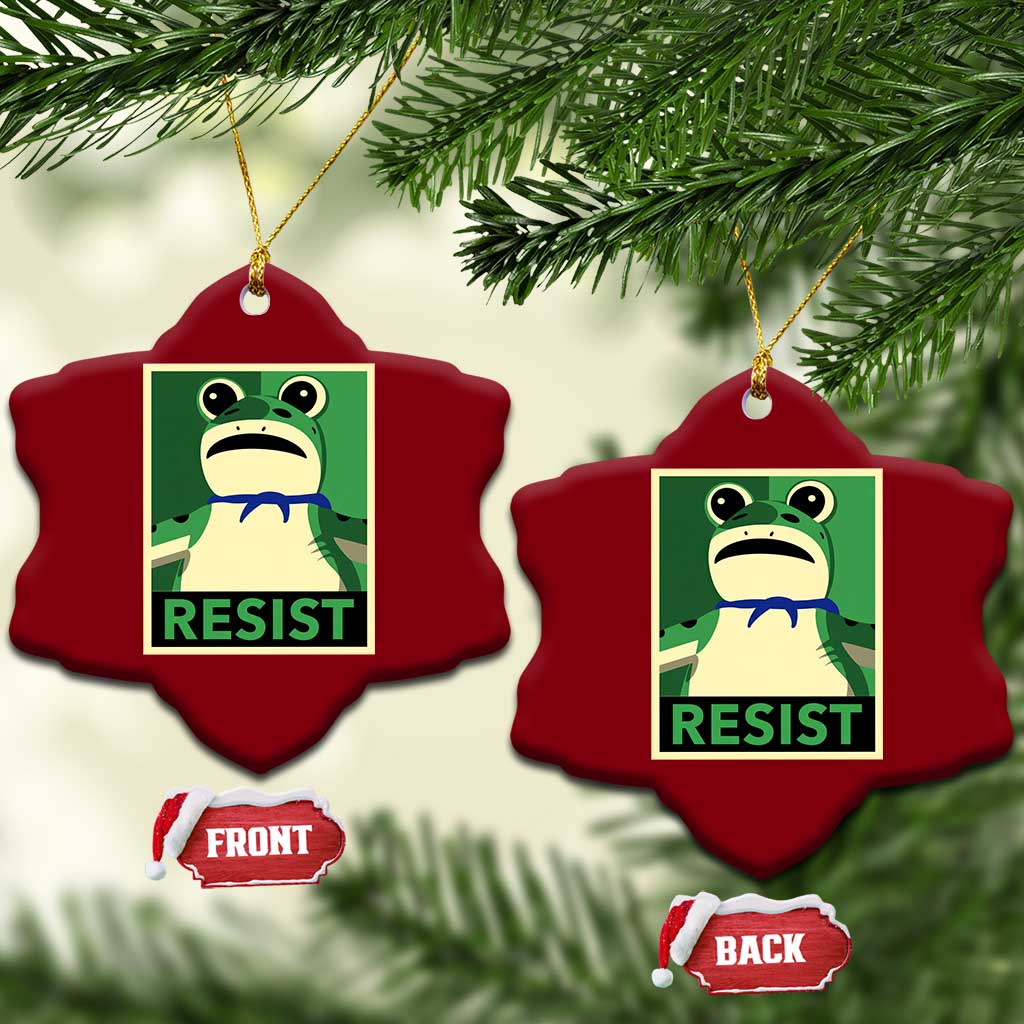 Frog Resist Poster Graphic Ceramic Ornament Portland Resistance Protest Minimalist - Wonder Print Shop