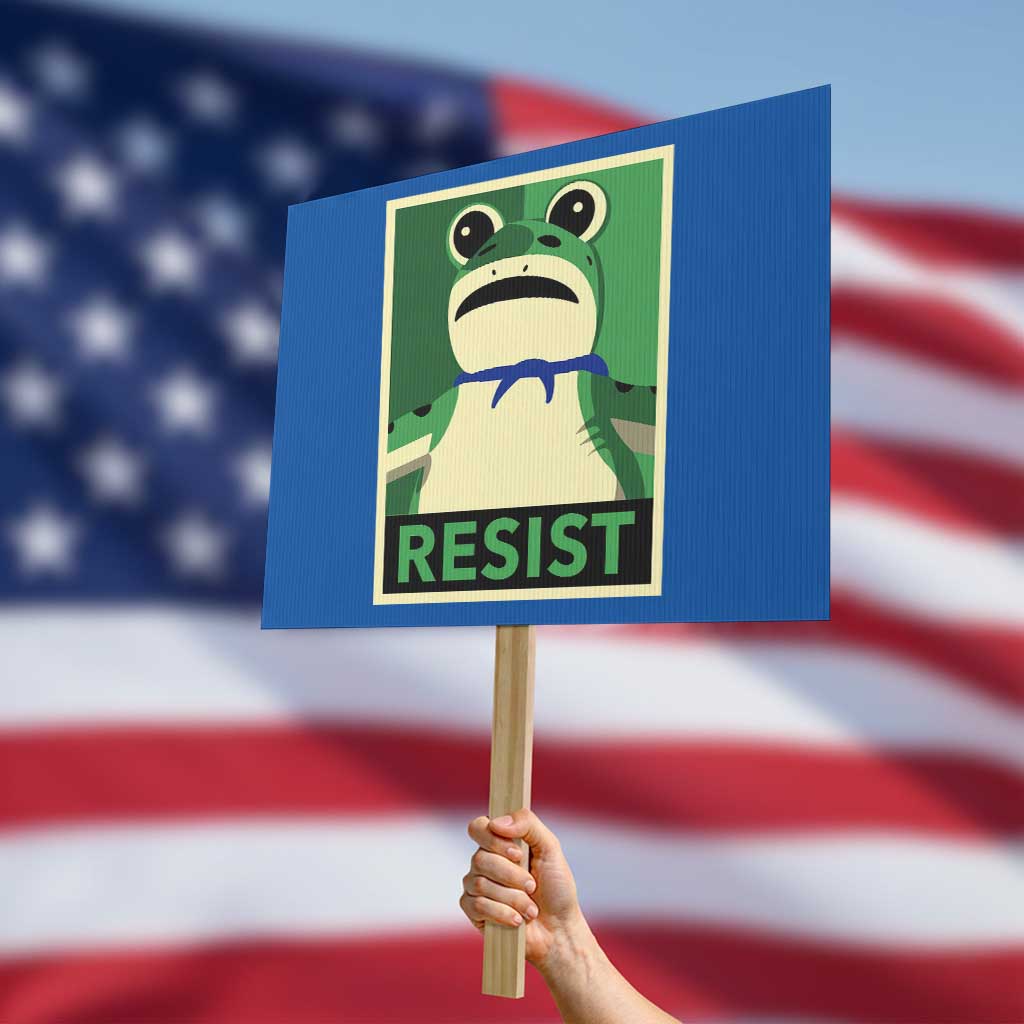 Frog Resist Poster Graphic Protest Sign Portland Resistance Protest Minimalist - Wonder Print Shop