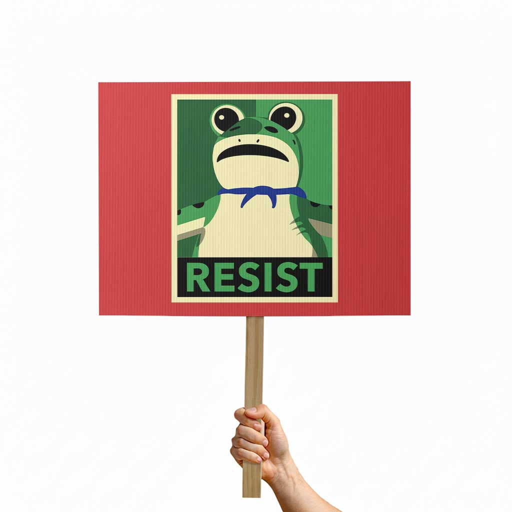 Frog Resist Poster Graphic Protest Sign Portland Resistance Protest Minimalist - Wonder Print Shop