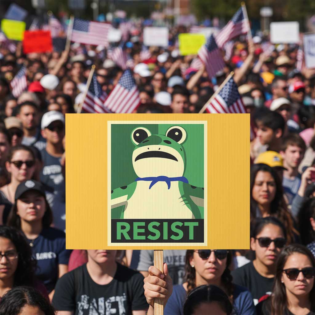 Frog Resist Poster Graphic Protest Sign Portland Resistance Protest Minimalist - Wonder Print Shop
