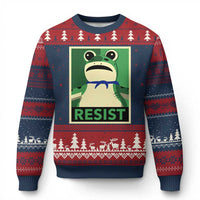Frog Resist Poster Graphic Ugly Christmas Sweater Portland Resistance Protest Minimalist - Wonder Print Shop