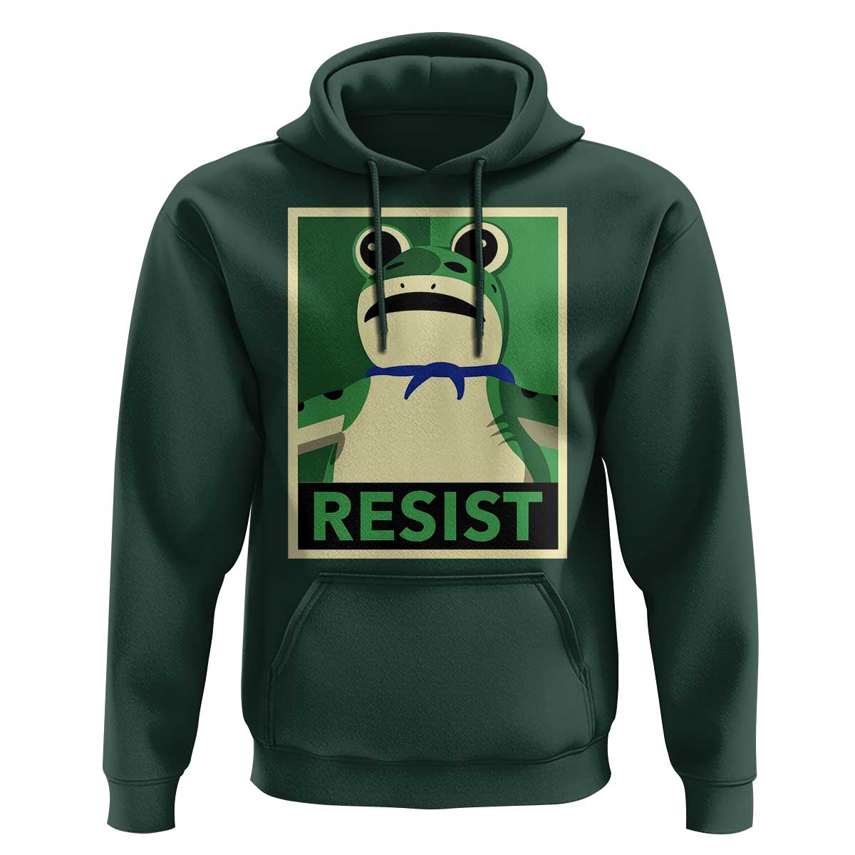 Frog Resist Poster Graphic Hoodie Portland Resistance Protest Minimalist - Wonder Print Shop