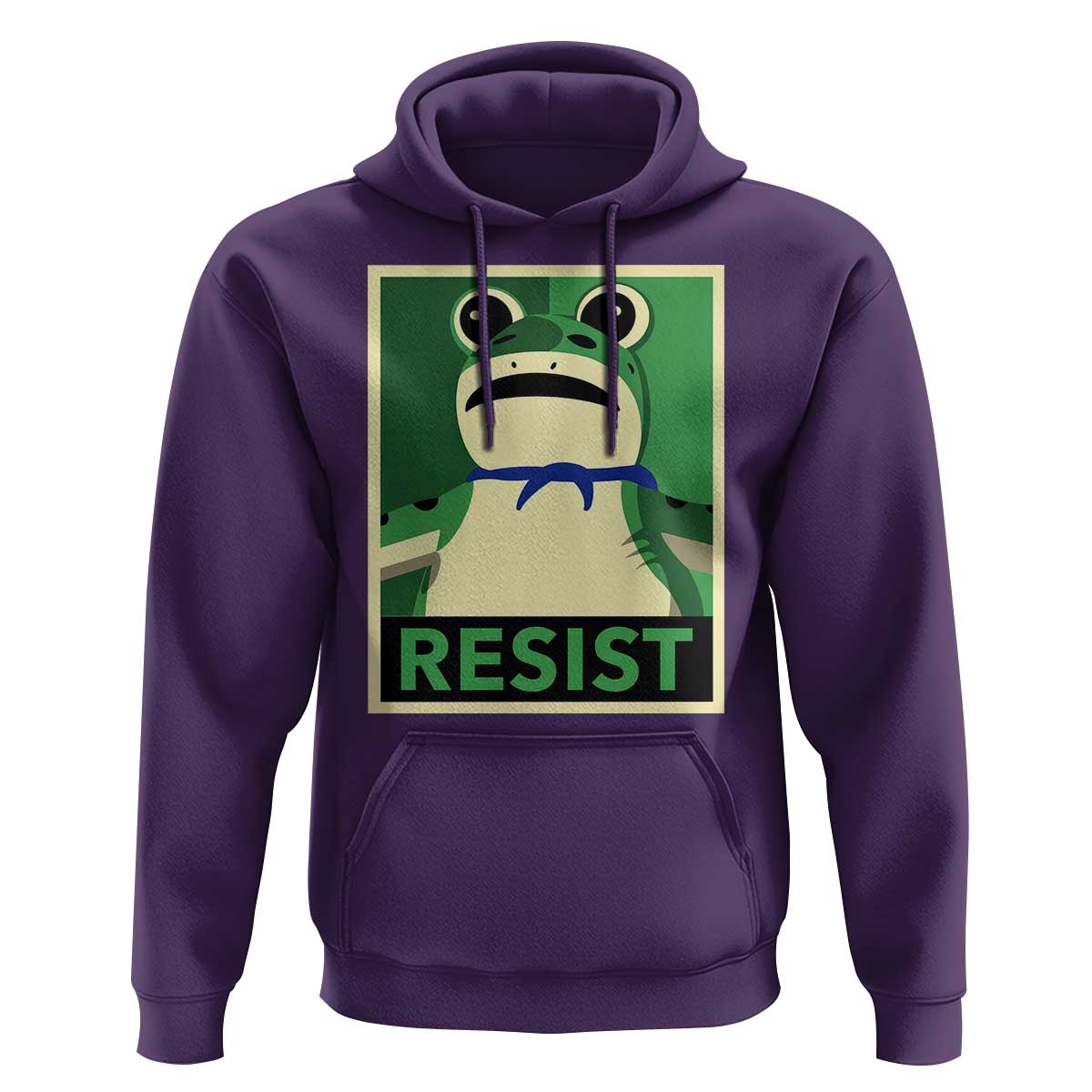 Frog Resist Poster Graphic Hoodie Portland Resistance Protest Minimalist - Wonder Print Shop