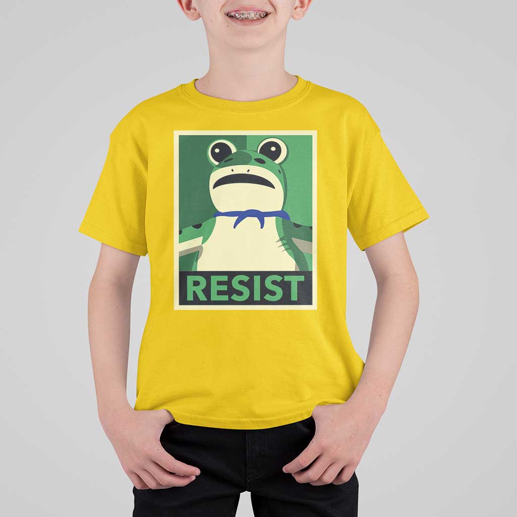 Frog Resist Poster Graphic T Shirt For Kid Portland Resistance Protest Minimalist - Wonder Print Shop