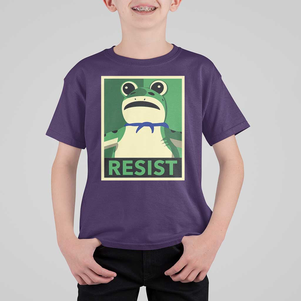 Frog Resist Poster Graphic T Shirt For Kid Portland Resistance Protest Minimalist - Wonder Print Shop
