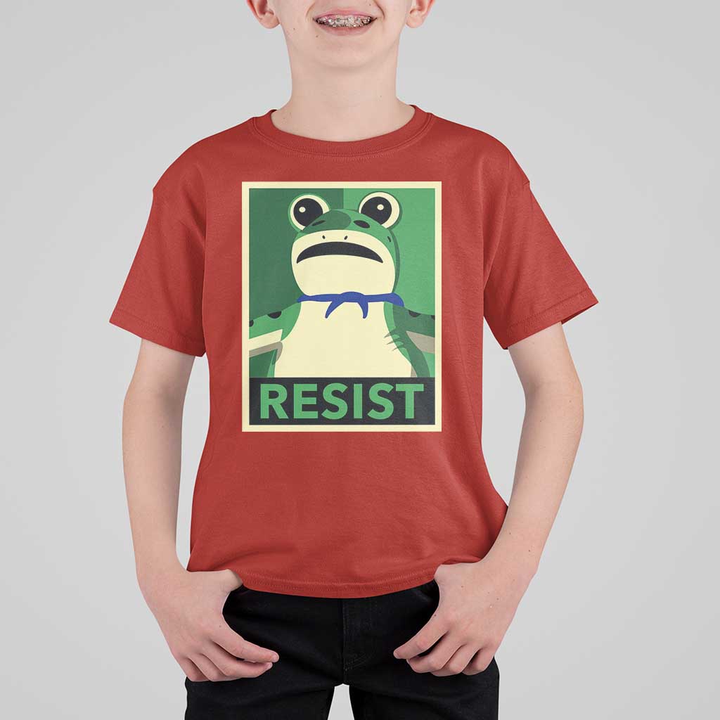 Frog Resist Poster Graphic T Shirt For Kid Portland Resistance Protest Minimalist - Wonder Print Shop