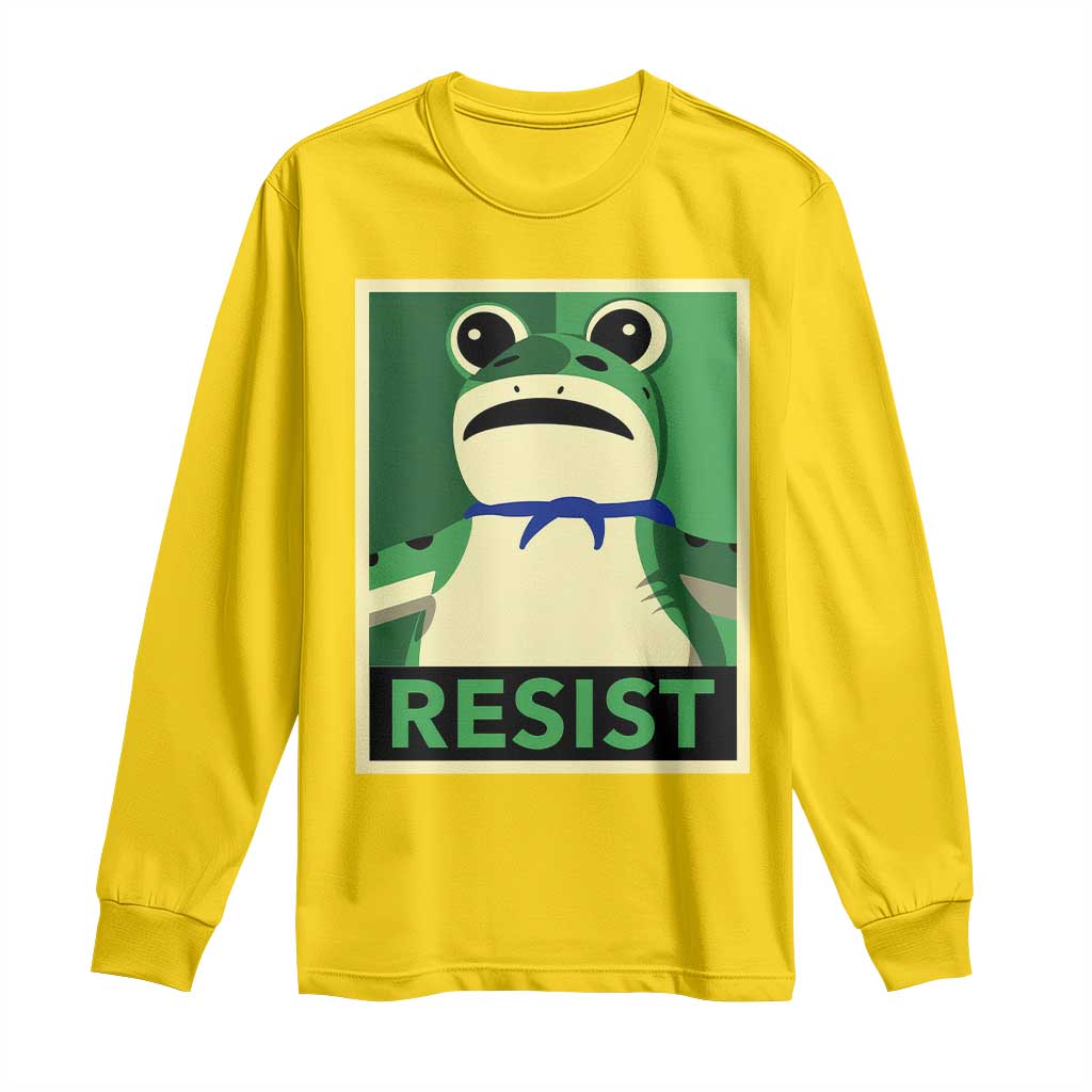 Frog Resist Poster Graphic Long Sleeve Shirt Portland Resistance Protest Minimalist - Wonder Print Shop