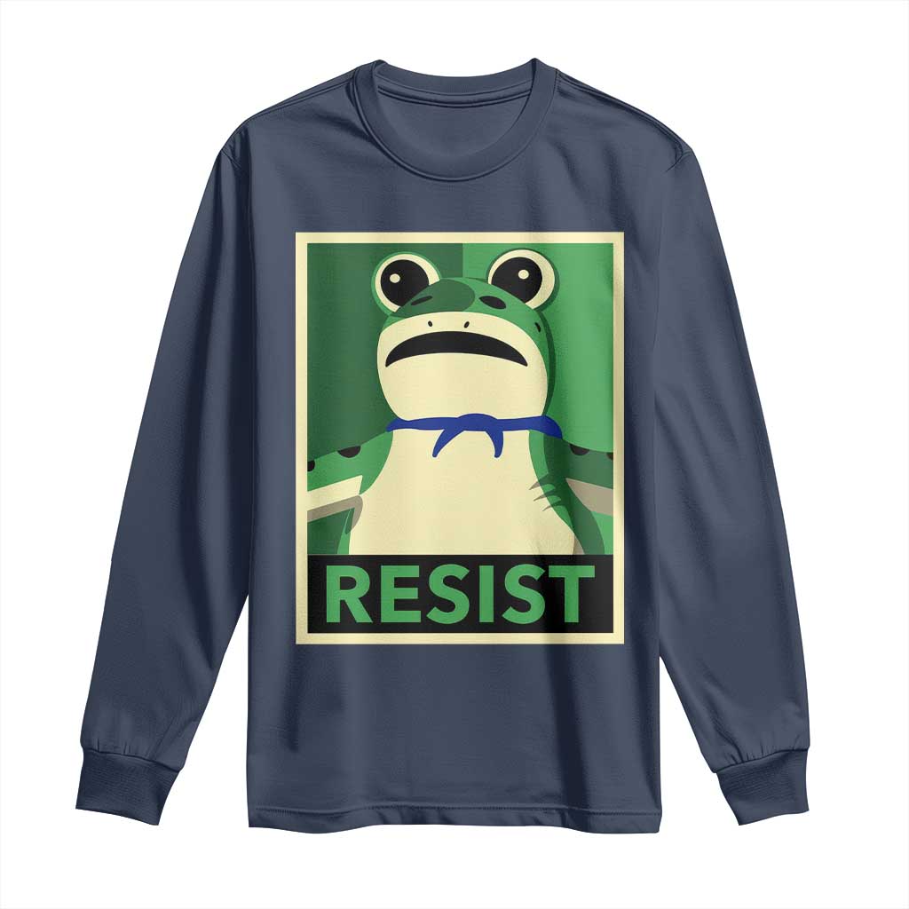 Frog Resist Poster Graphic Long Sleeve Shirt Portland Resistance Protest Minimalist - Wonder Print Shop