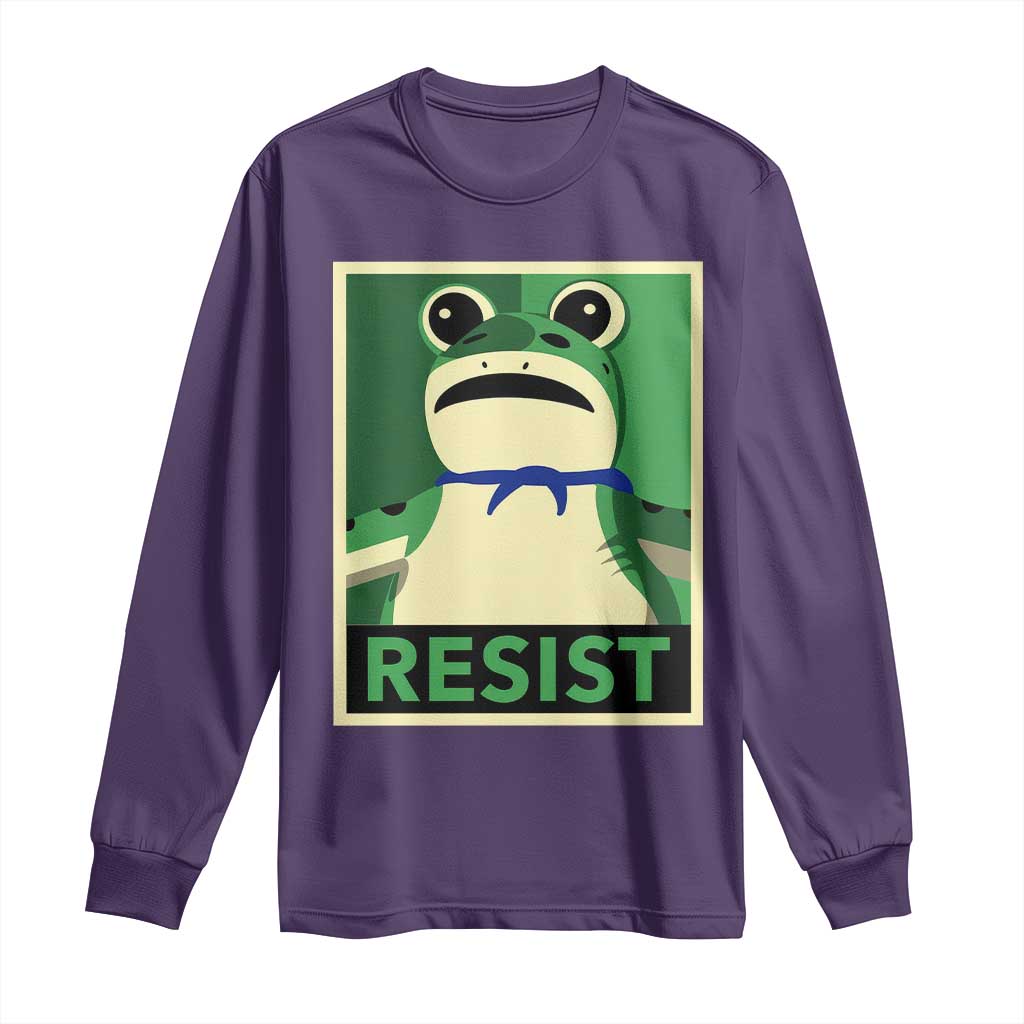 Frog Resist Poster Graphic Long Sleeve Shirt Portland Resistance Protest Minimalist - Wonder Print Shop