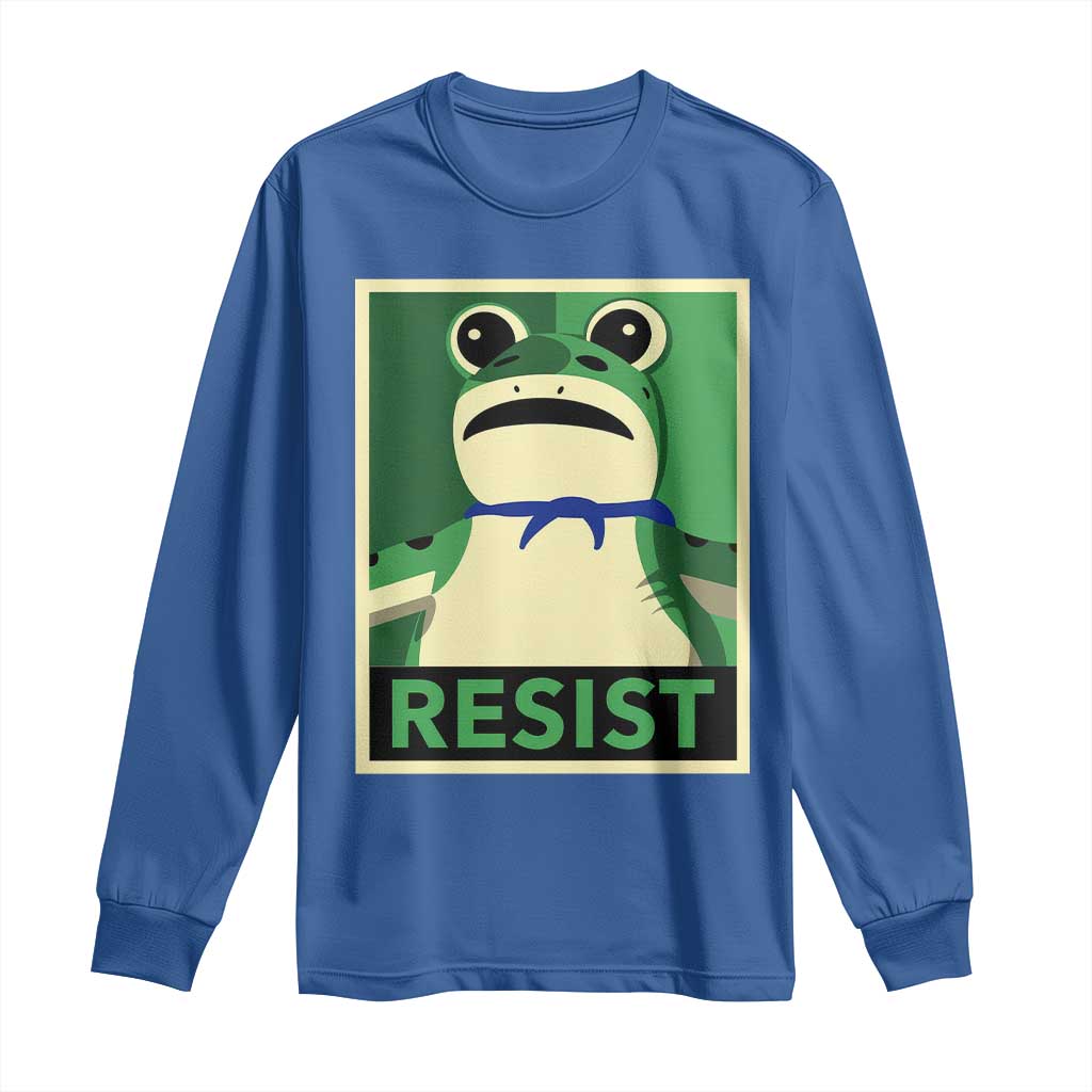 Frog Resist Poster Graphic Long Sleeve Shirt Portland Resistance Protest Minimalist - Wonder Print Shop
