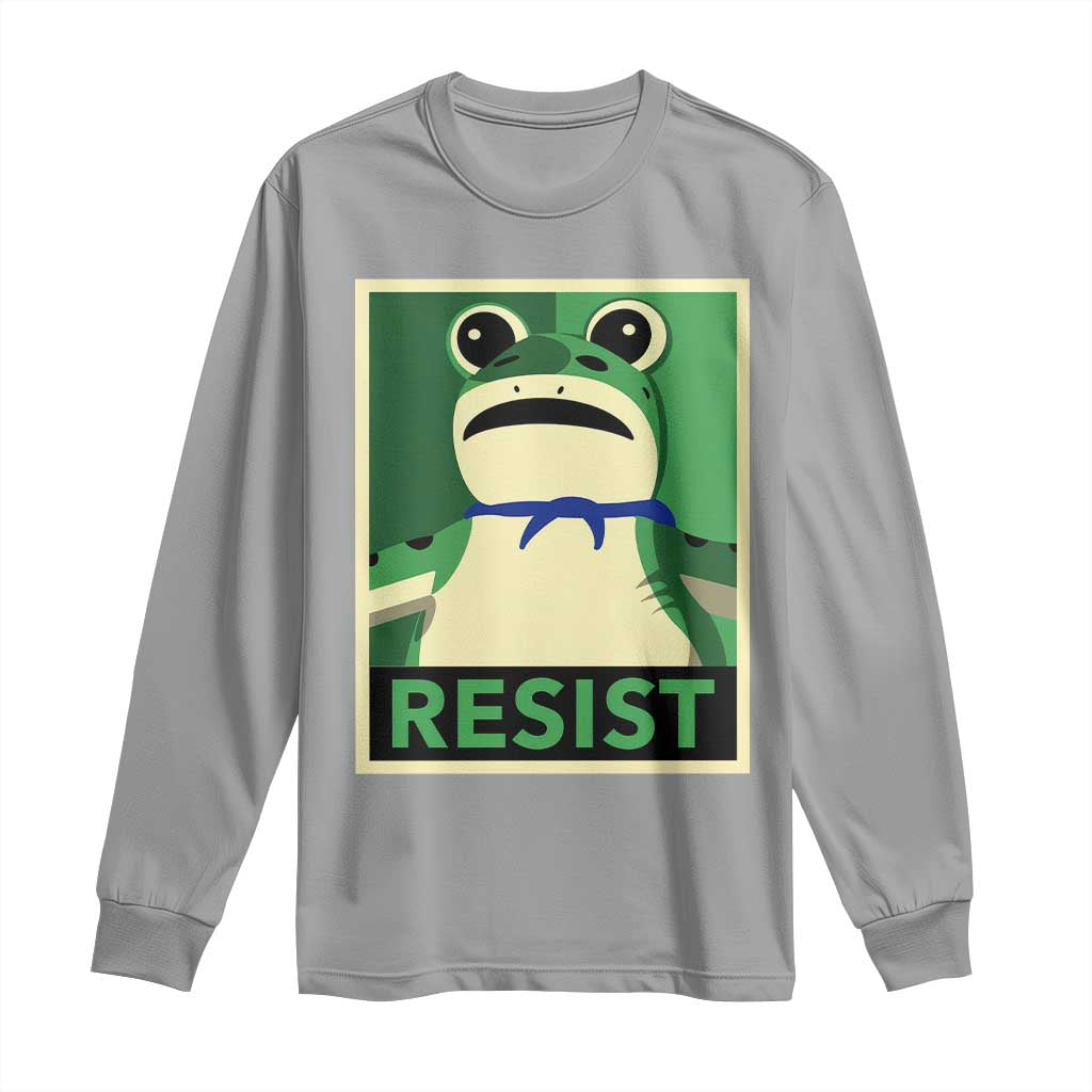 Frog Resist Poster Graphic Long Sleeve Shirt Portland Resistance Protest Minimalist - Wonder Print Shop