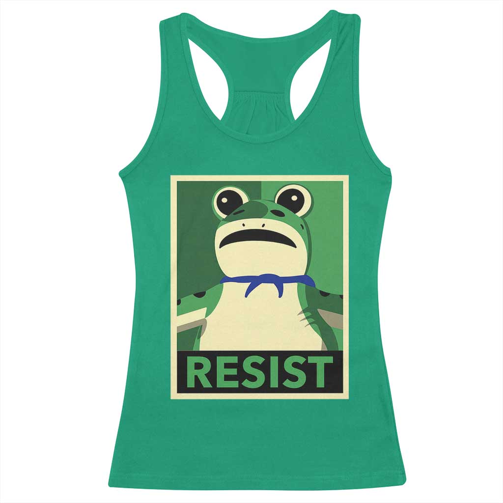 Frog Resist Poster Graphic Racerback Tank Top Portland Resistance Protest Minimalist - Wonder Print Shop