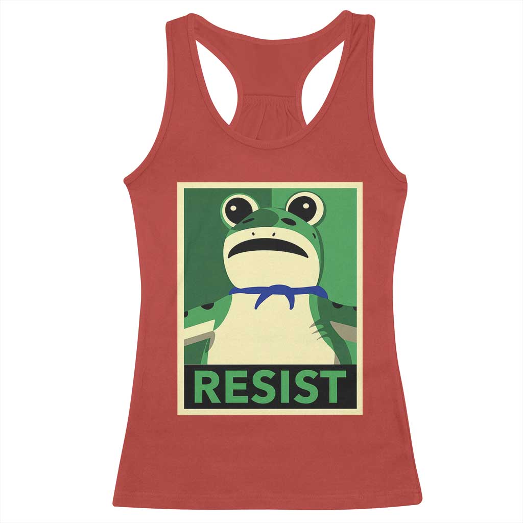 Frog Resist Poster Graphic Racerback Tank Top Portland Resistance Protest Minimalist - Wonder Print Shop