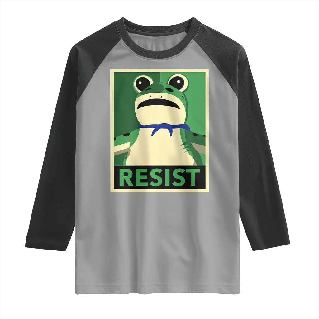 Frog Resist Poster Graphic Raglan Shirt Portland Resistance Protest Minimalist - Wonder Print Shop