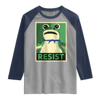 Frog Resist Poster Graphic Raglan Shirt Portland Resistance Protest Minimalist - Wonder Print Shop