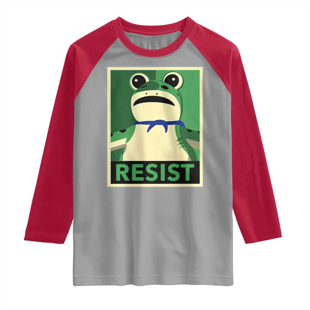 Frog Resist Poster Graphic Raglan Shirt Portland Resistance Protest Minimalist - Wonder Print Shop