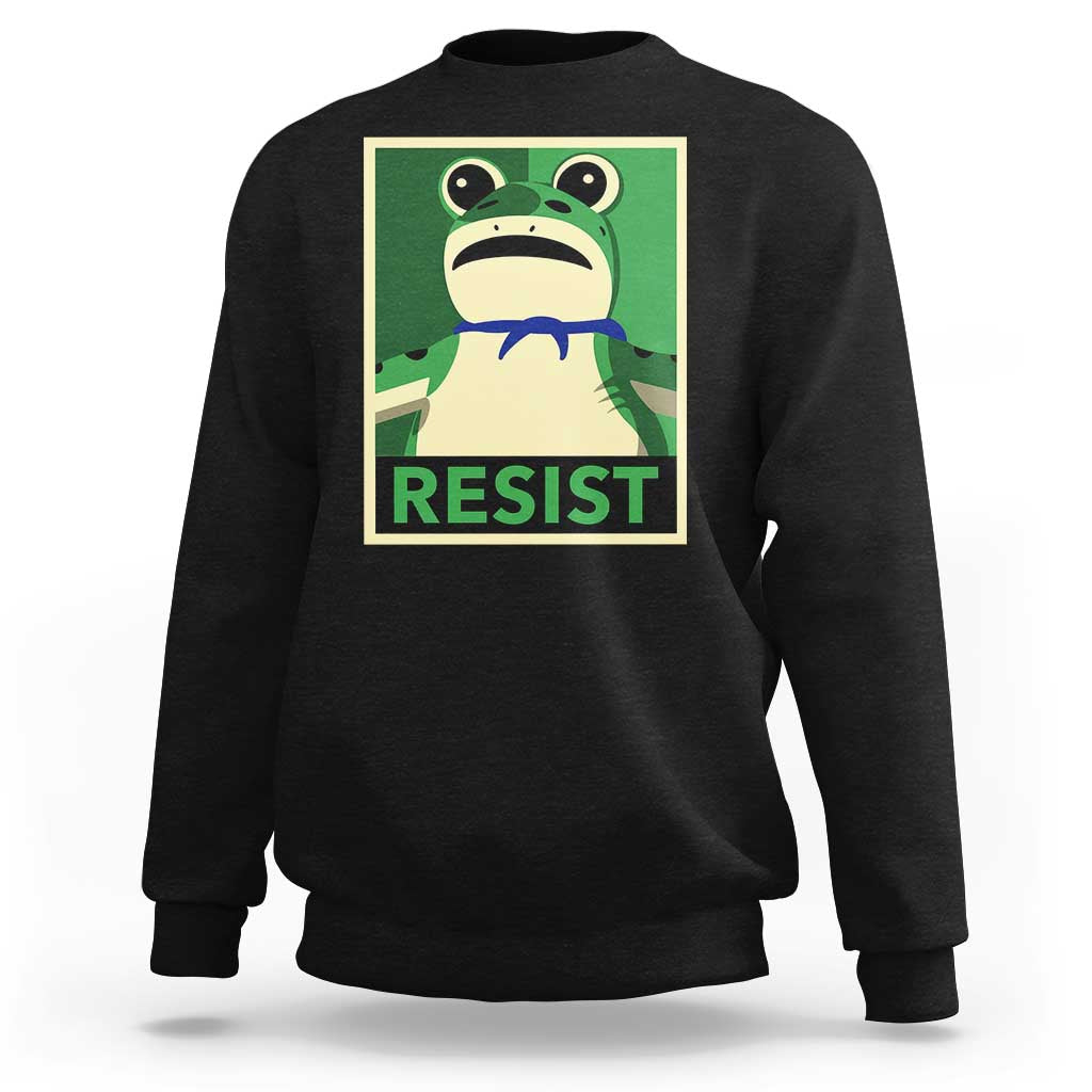Frog Resist Poster Graphic Sweatshirt Portland Resistance Protest Minimalist - Wonder Print Shop