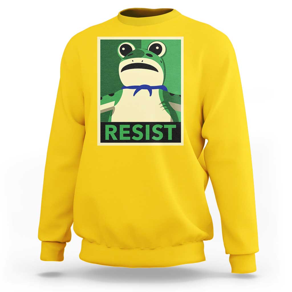 Frog Resist Poster Graphic Sweatshirt Portland Resistance Protest Minimalist - Wonder Print Shop